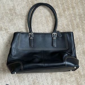 Black leather authentic  coach bag